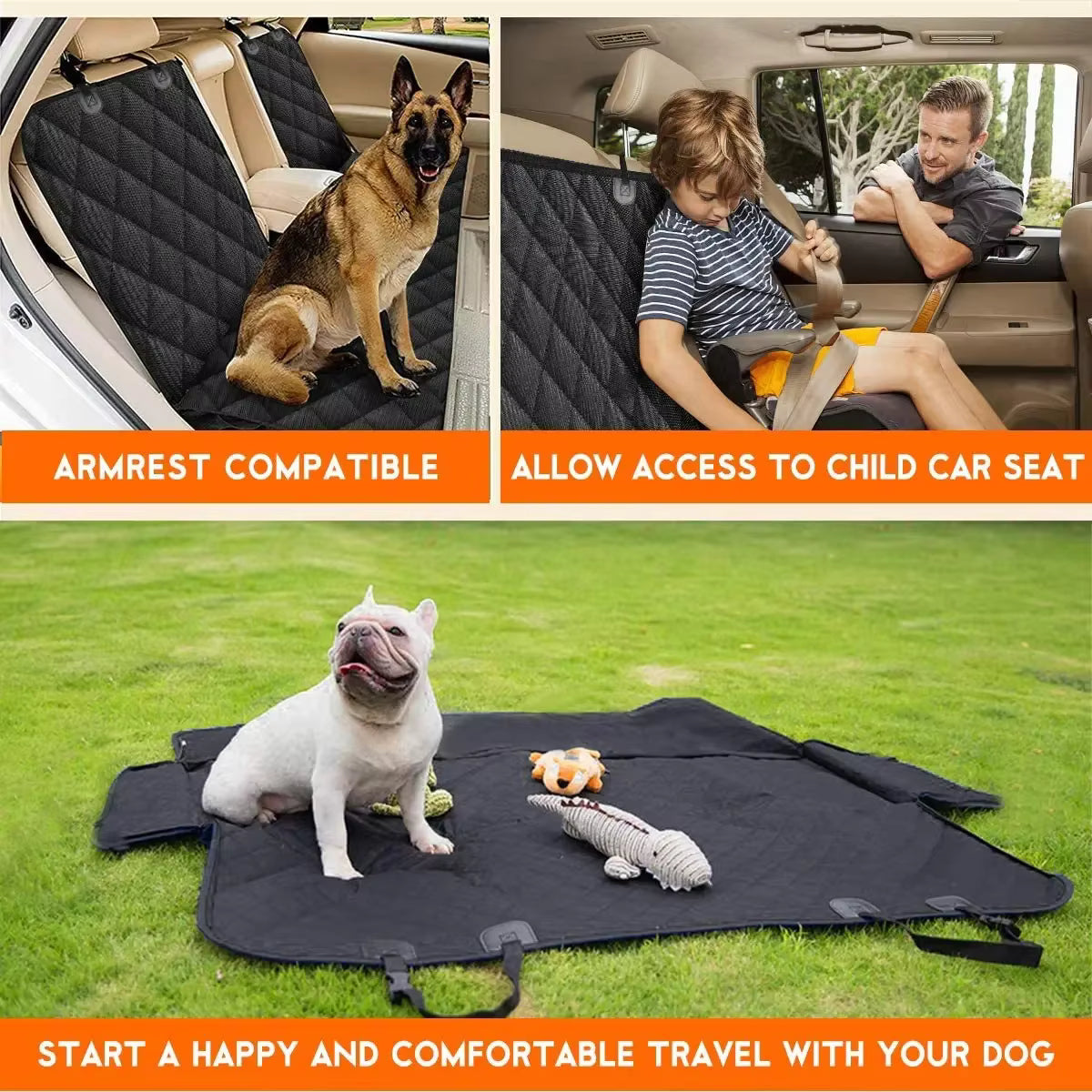 Rivo Tails Waterproof Dog Car Rear Seat Cover