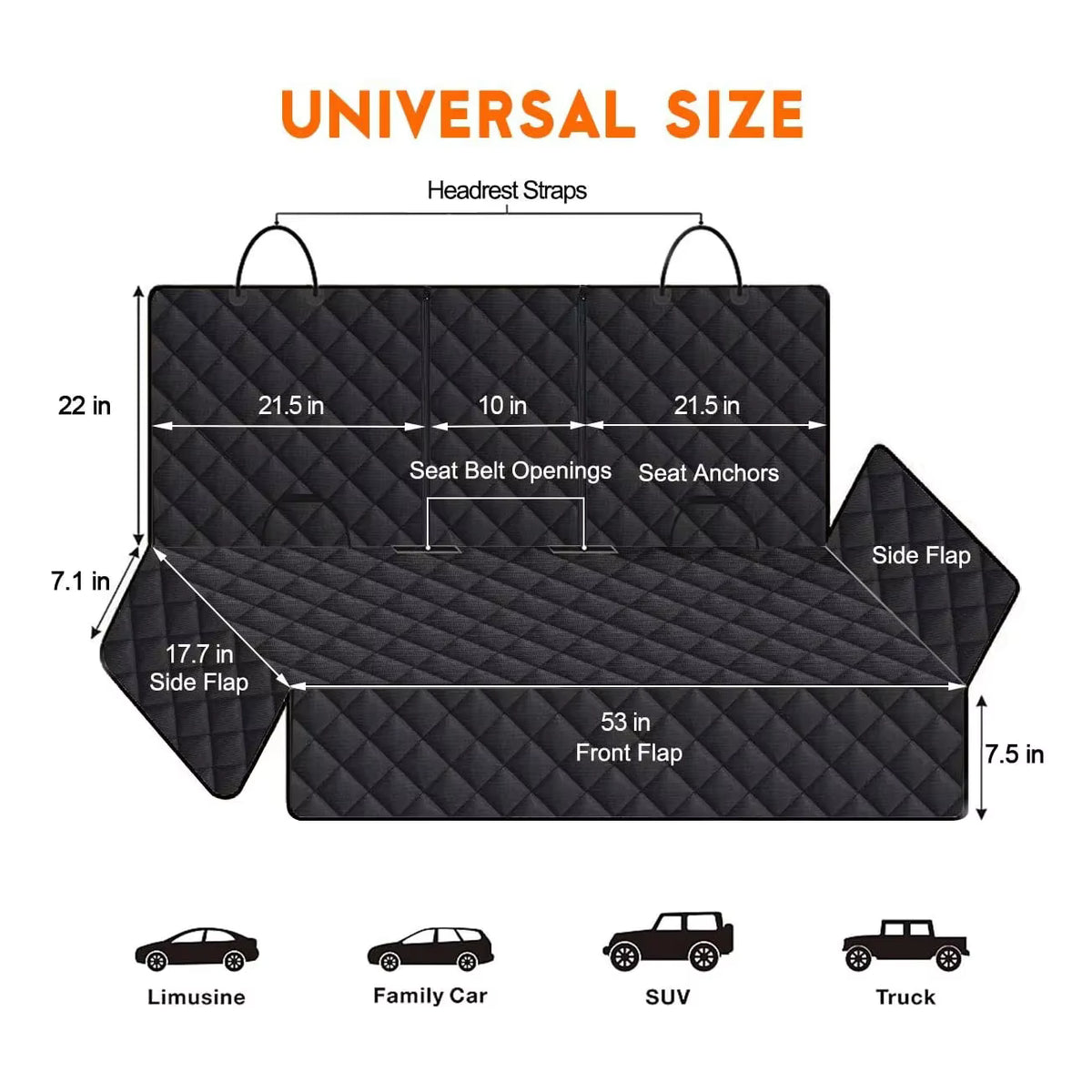Rivo Tails Waterproof Dog Car Rear Seat Cover